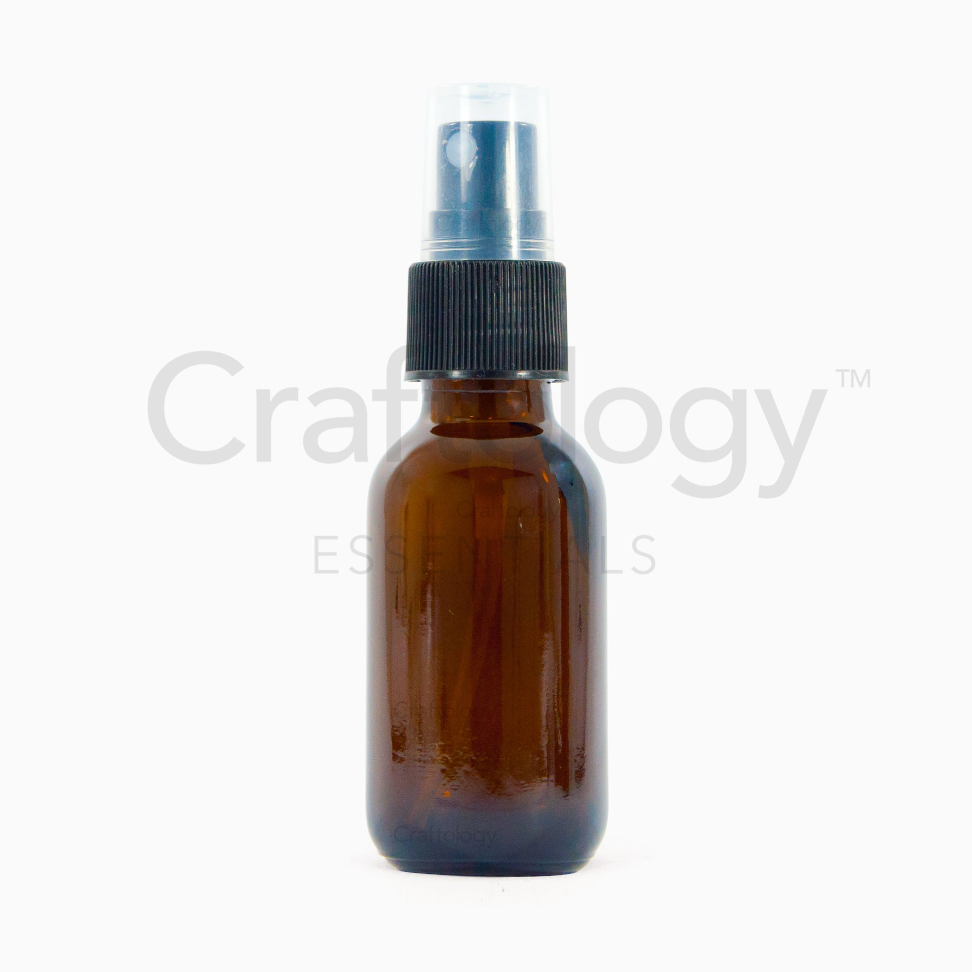 Glass Spray Bottle (Amber, Black Sprayer) - Craftology Essentials - Philippines