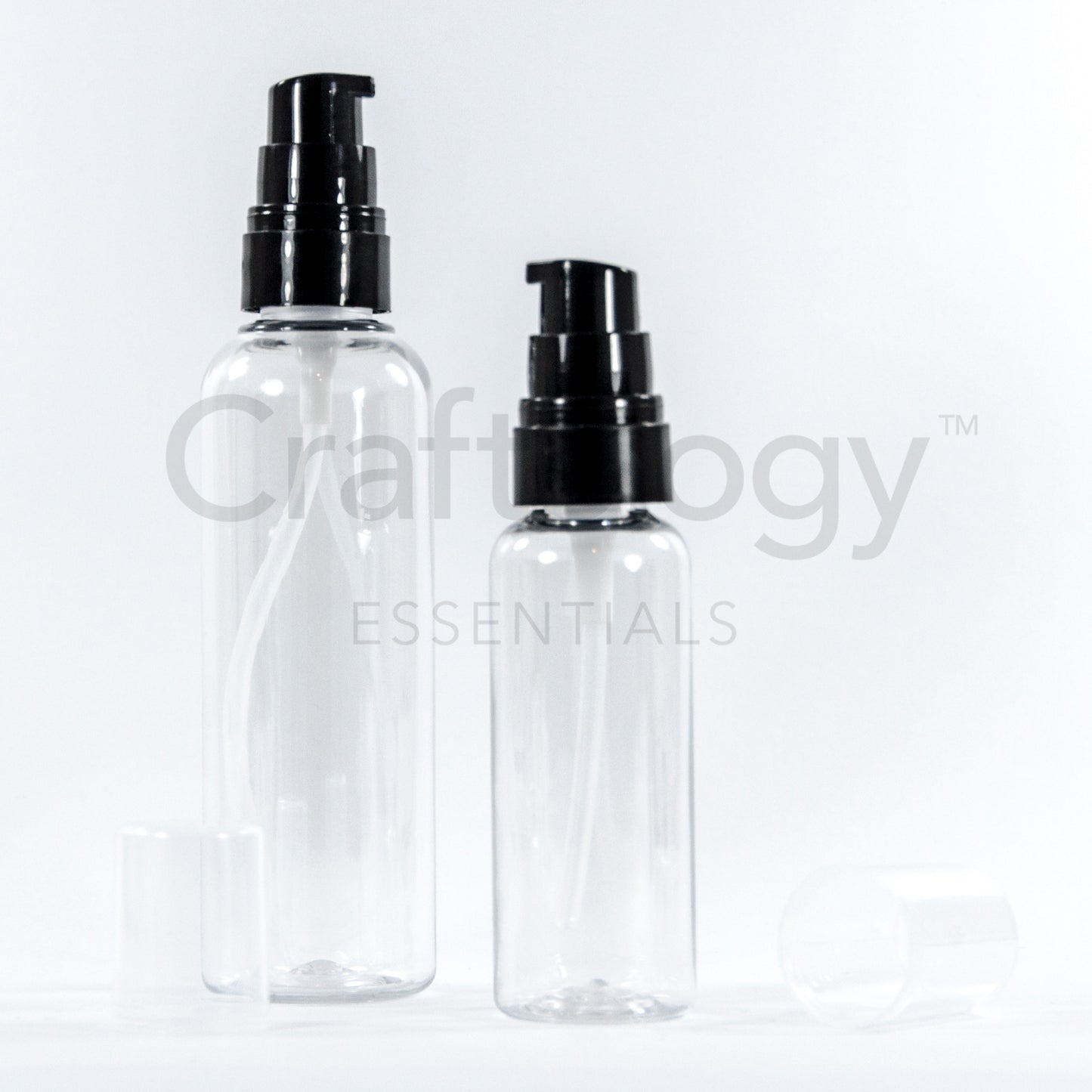 Plastic Gel Pump Bottle (Clear, Black Pump) - Craftology Essentials - Philippines