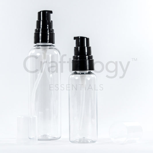 Plastic Gel Pump Bottle (Clear, Black Pump) - Craftology Essentials - Philippines